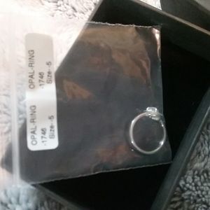 Opal and sterling silver ring